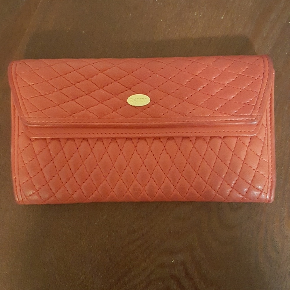 Bally Red Butter Soft Quilted Lambskin Leather